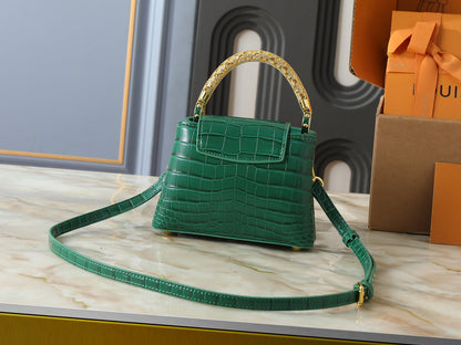 Mini Omate Gold-toned Handle LV Logo Handbag