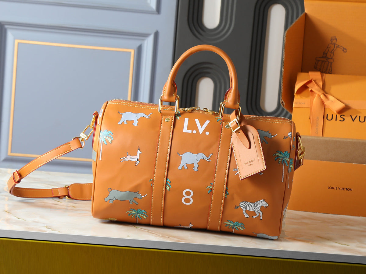Safari Print Boston Travel Bag