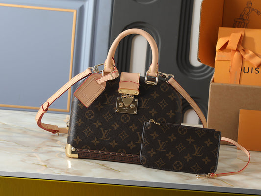 Alma Trunk Monogram Canvas & Gold-Toned Metallic Corners