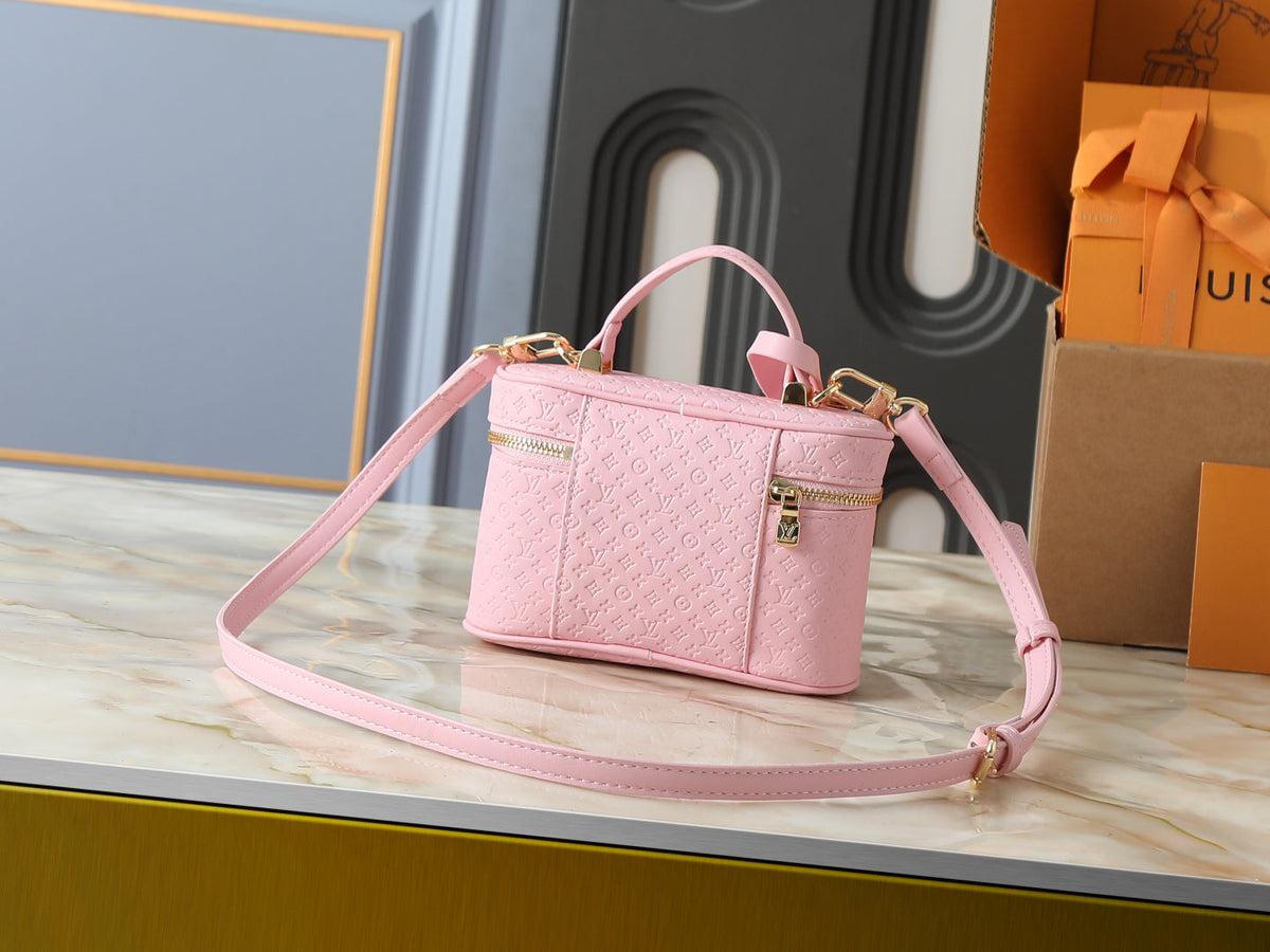 LV Vanity Bag Gold-Tone Padlock & Chain Strap