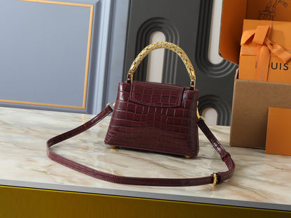 Mini Omate Gold-toned Handle LV Logo Handbag