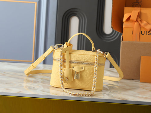 LV Vanity Bag Gold-Tone Padlock & Chain Strap