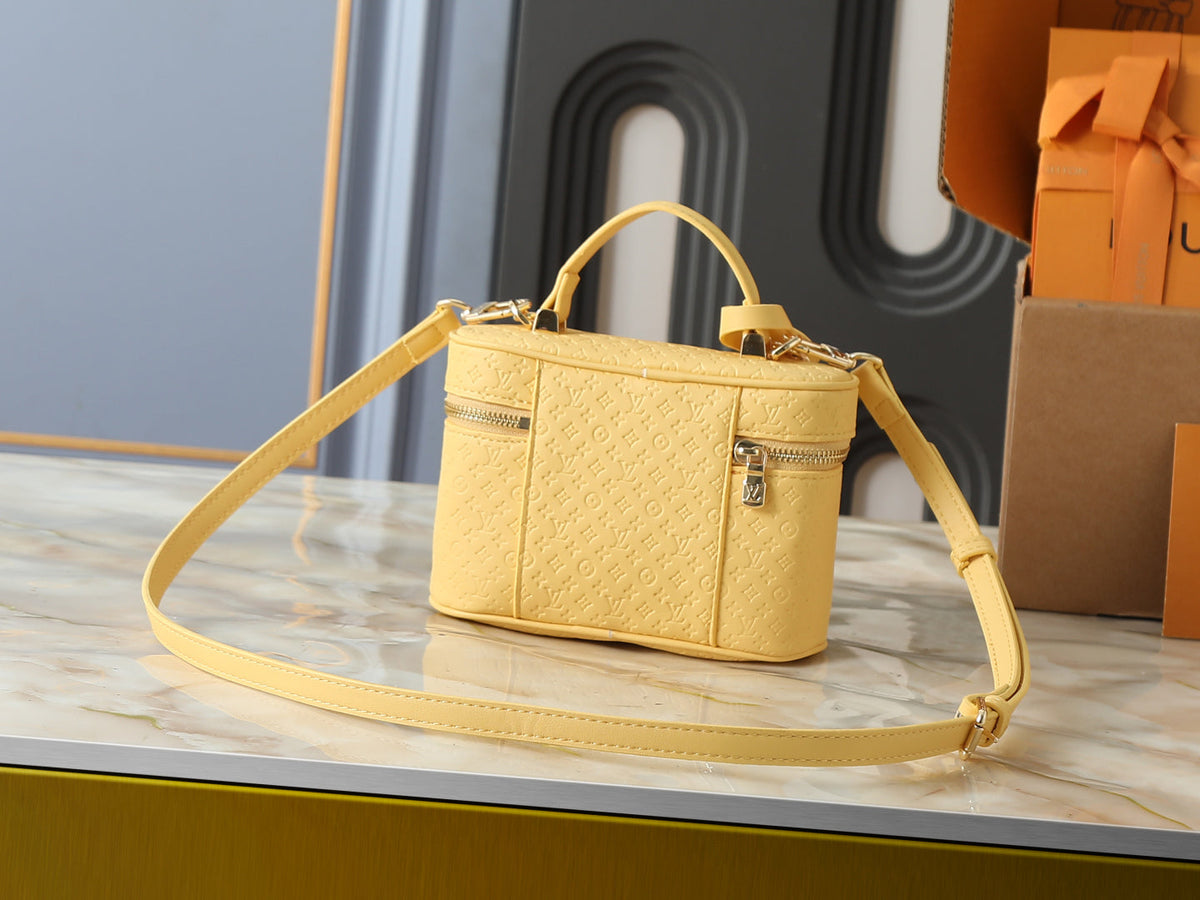 LV Vanity Bag Gold-Tone Padlock & Chain Strap