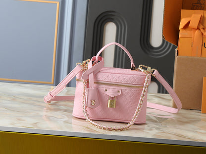 LV Vanity Bag Gold-Tone Padlock & Chain Strap