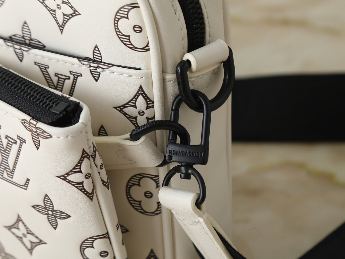 LV Shadow Trio Messenger Bag In White
