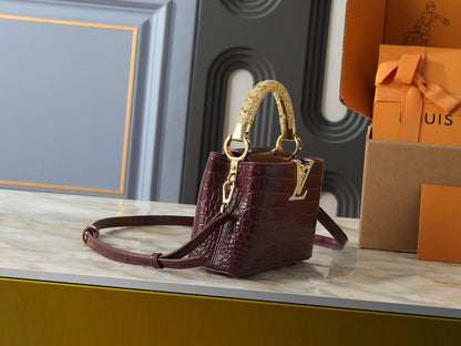 Mini Omate Gold-toned Handle LV Logo Handbag