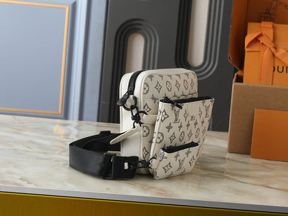 LV Shadow Trio Messenger Bag In White