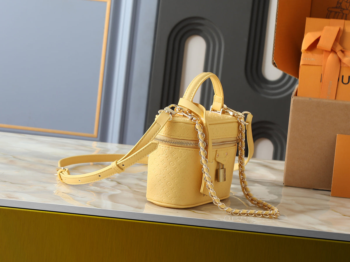 LV Vanity Bag Gold-Tone Padlock & Chain Strap